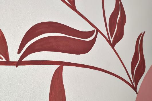 Zoom feuilles fresque Estelle
