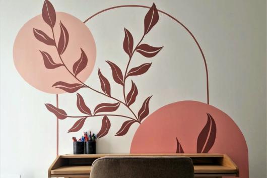 Fresque Estelle avec bureau et fauteuil