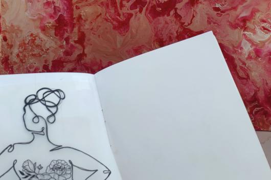 croquis Pivoine avant mise à l'échelle sur toile