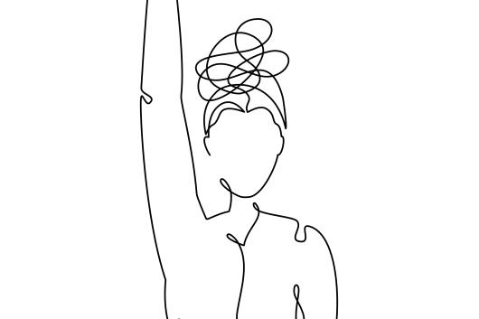 Projet perso Elo - femme au poing levé en OneLine