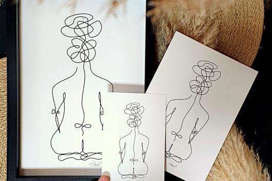 Femme de dos A4, A5 et carte postale