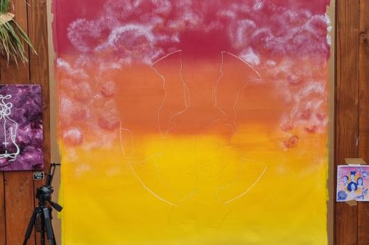 Rising Sun toile en cours