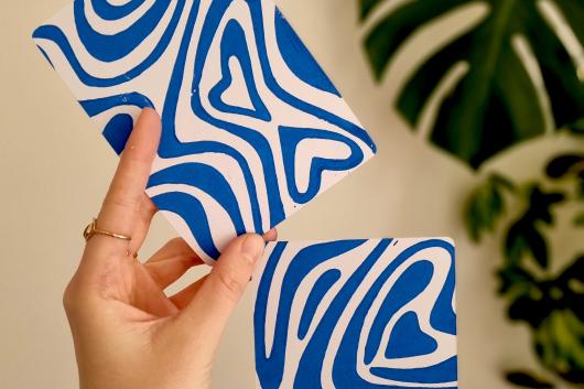 Cartes postales Love Smoke bleu