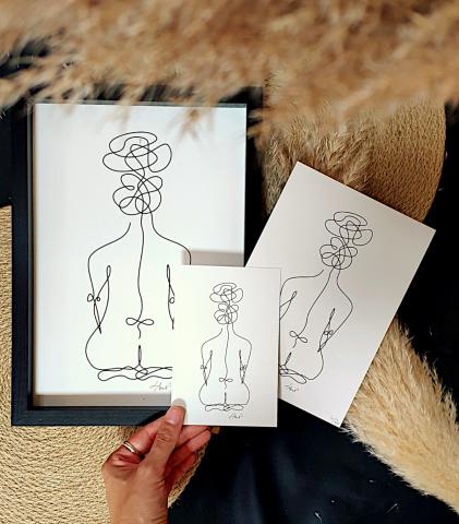 Femme de dos A4, A5 et carte postale