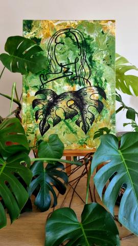 Toile Monstera au milieu des monsteras
